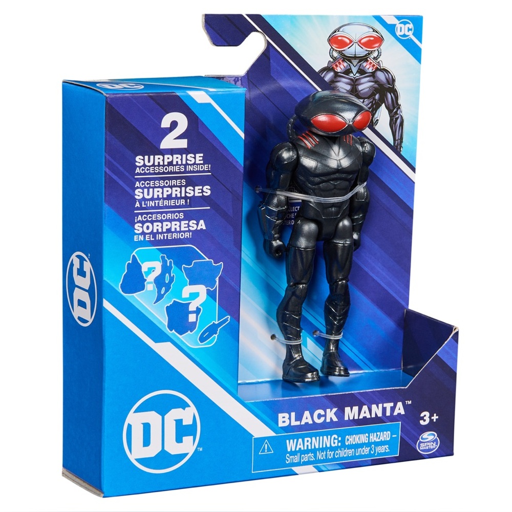 DC Comics, Black Manta Action Figure, 4-inch, 2 Accessories,